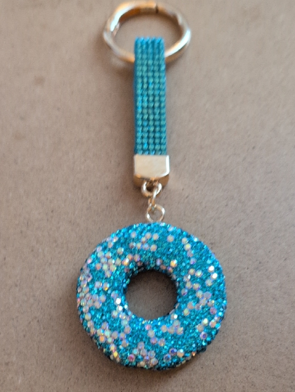Sparkling Blue Crystal Donut Charm